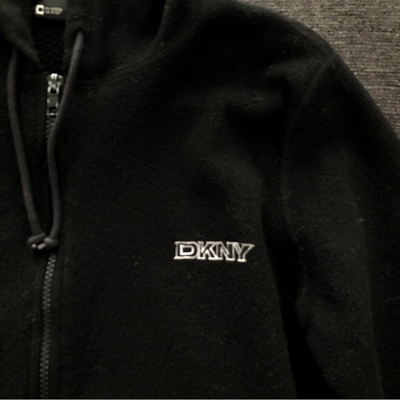 DKNY Women's Sport Cropped Fleece Logo Hooded Jacket - Picture 10 of 10